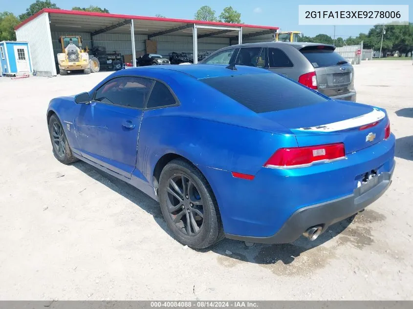 2014 Chevrolet Camaro 2Ls VIN: 2G1FA1E3XE9278006 Lot: 40084088