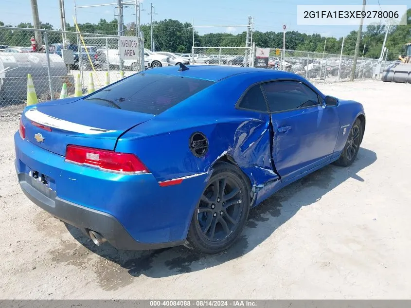 2014 Chevrolet Camaro 2Ls VIN: 2G1FA1E3XE9278006 Lot: 40084088