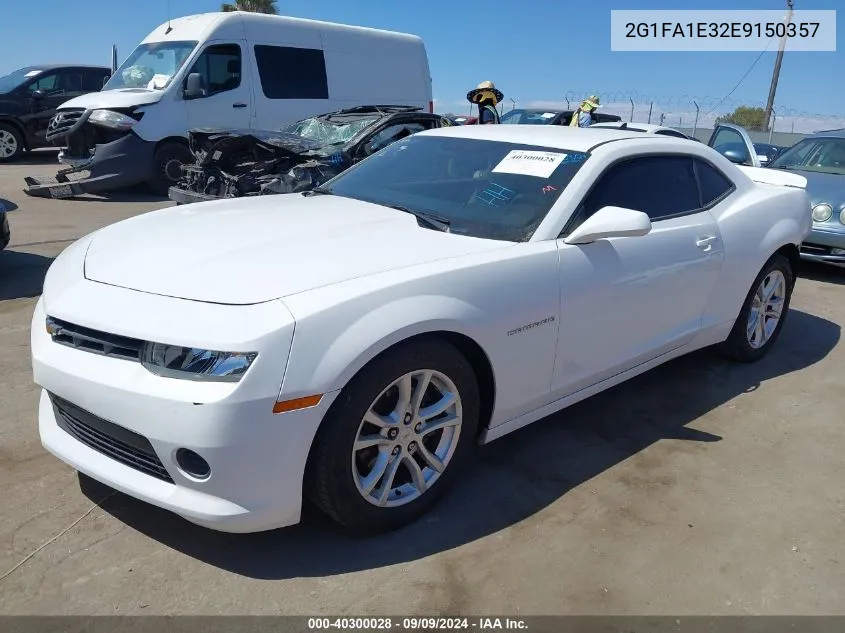 2014 Chevrolet Camaro 2Ls VIN: 2G1FA1E32E9150357 Lot: 40300028