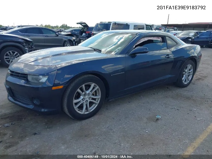 2014 Chevrolet Camaro 2Ls VIN: 2G1FA1E39E9183792 Lot: 40486149