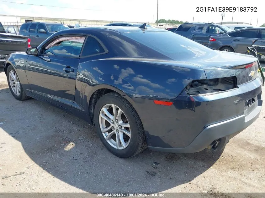 2014 Chevrolet Camaro 2Ls VIN: 2G1FA1E39E9183792 Lot: 40486149