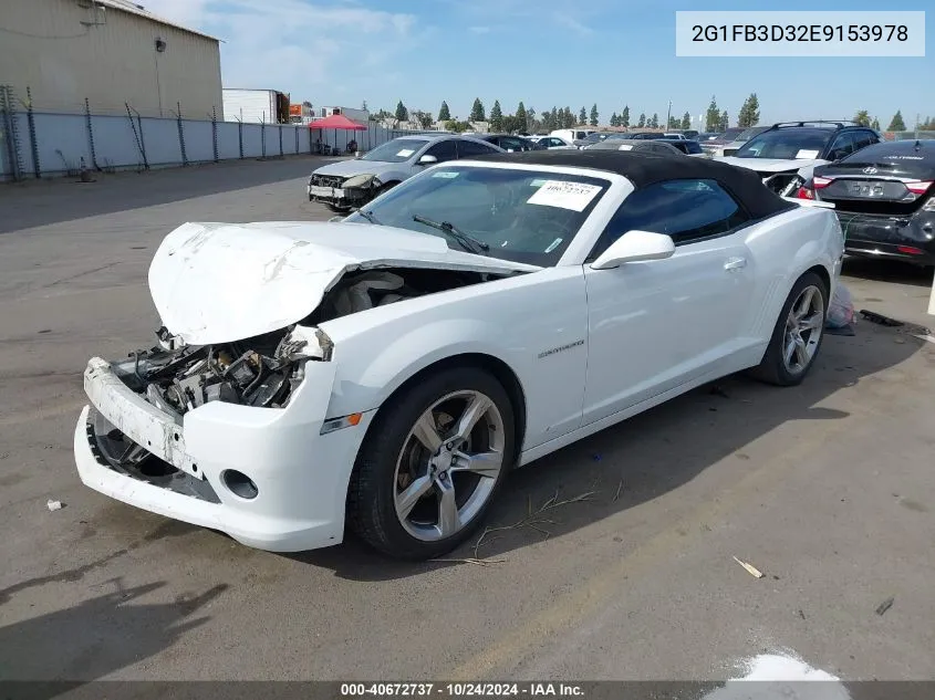 2014 Chevrolet Camaro 1Lt VIN: 2G1FB3D32E9153978 Lot: 40672737