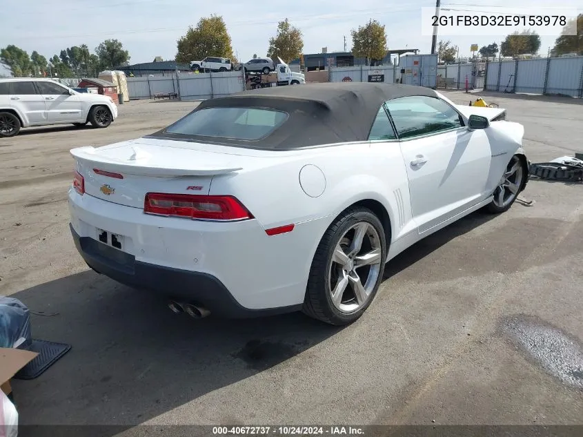 2014 Chevrolet Camaro 1Lt VIN: 2G1FB3D32E9153978 Lot: 40672737