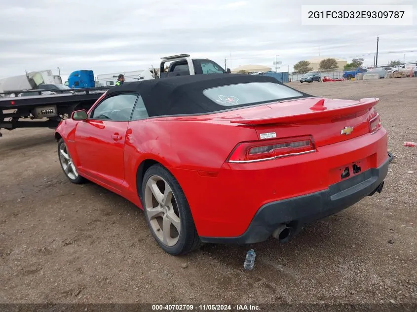 2014 Chevrolet Camaro 2Lt VIN: 2G1FC3D32E9309787 Lot: 40702709