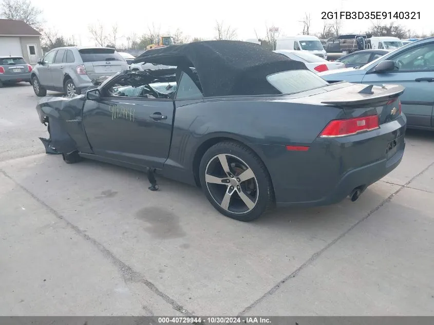 2014 Chevrolet Camaro 1Lt VIN: 2G1FB3D35E9140321 Lot: 40729944