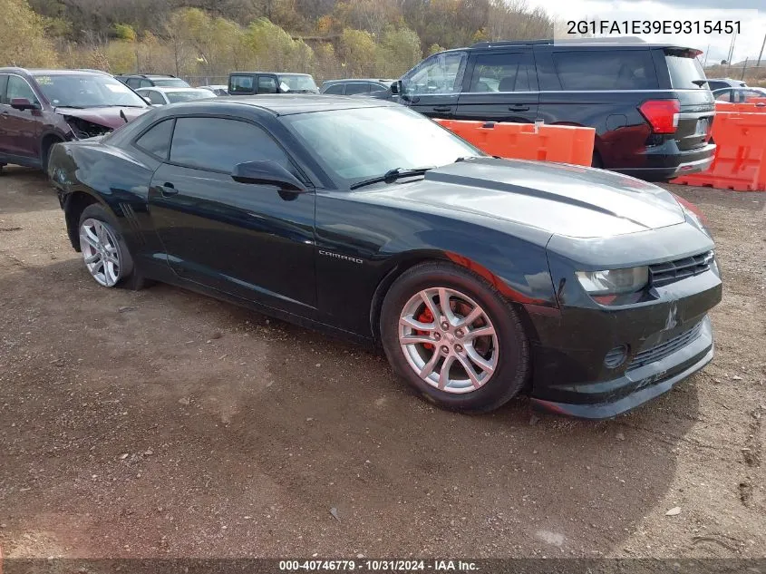 2014 Chevrolet Camaro 2Ls VIN: 2G1FA1E39E9315451 Lot: 40746779