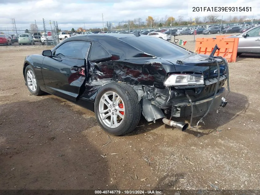 2014 Chevrolet Camaro 2Ls VIN: 2G1FA1E39E9315451 Lot: 40746779