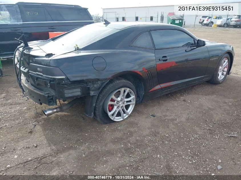 2014 Chevrolet Camaro 2Ls VIN: 2G1FA1E39E9315451 Lot: 40746779