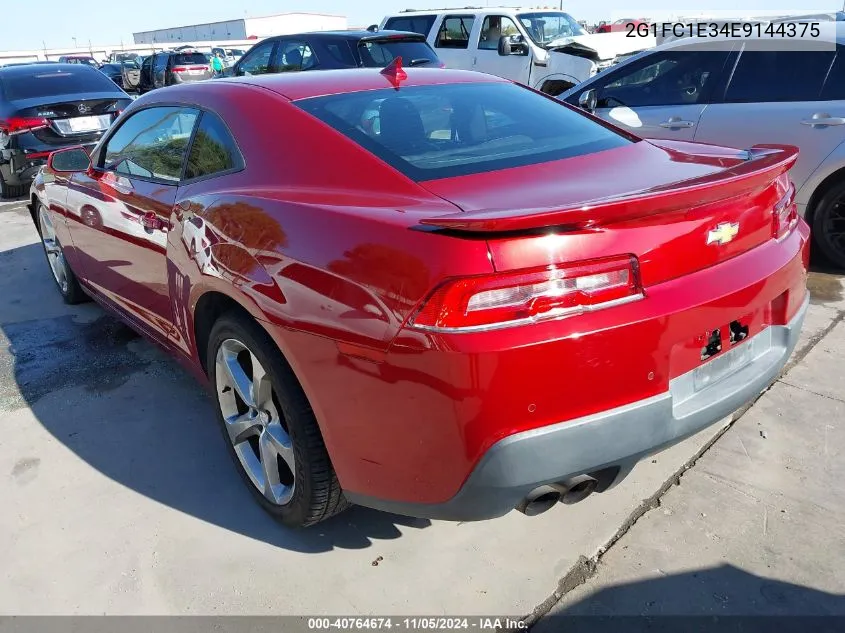 2014 Chevrolet Camaro 2Lt VIN: 2G1FC1E34E9144375 Lot: 40764674