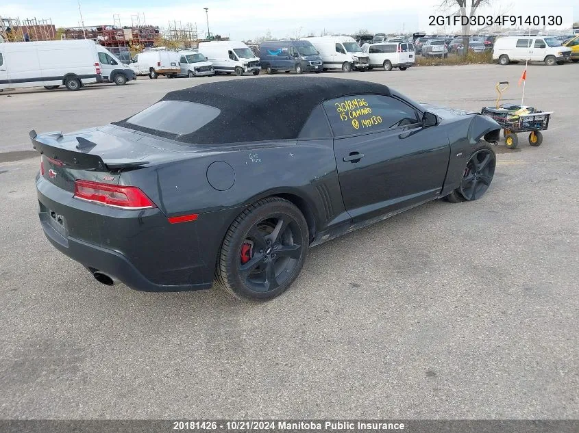 2015 Chevrolet Camaro Lt VIN: 2G1FD3D34F9140130 Lot: 20181426