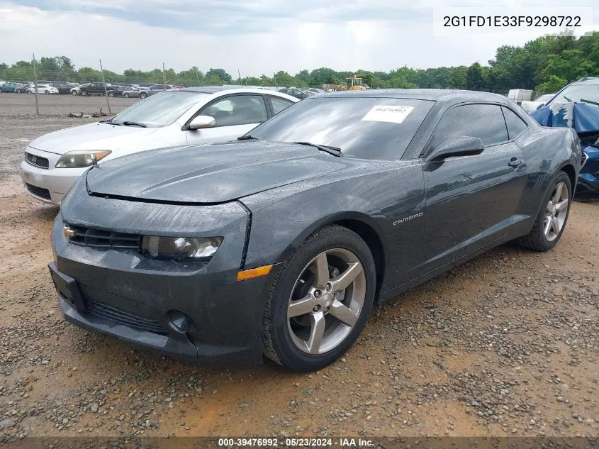 2015 Chevrolet Camaro 1Lt VIN: 2G1FD1E33F9298722 Lot: 39476992