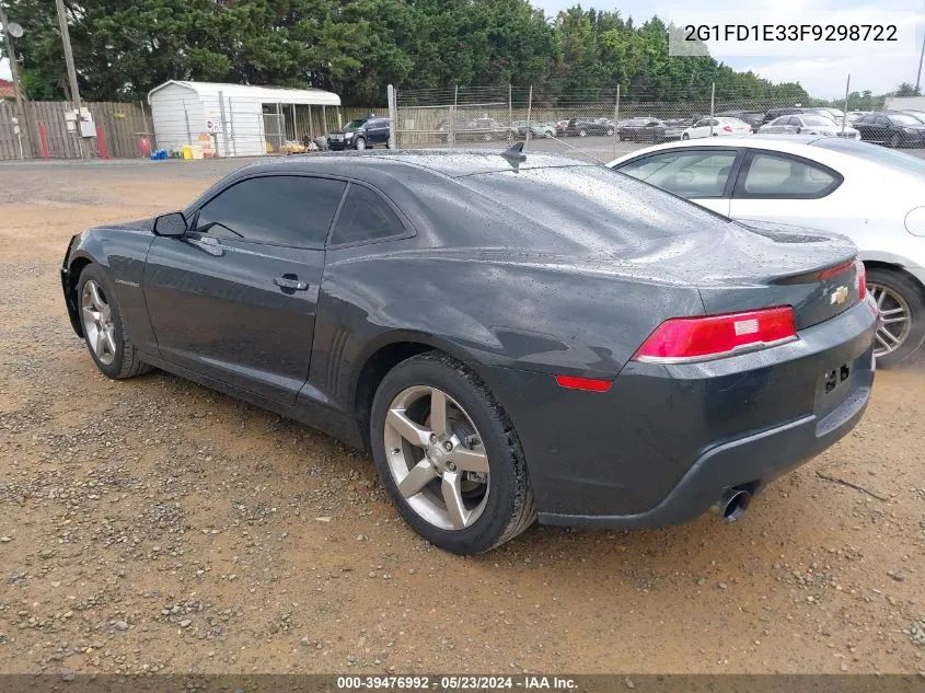 2015 Chevrolet Camaro 1Lt VIN: 2G1FD1E33F9298722 Lot: 39476992