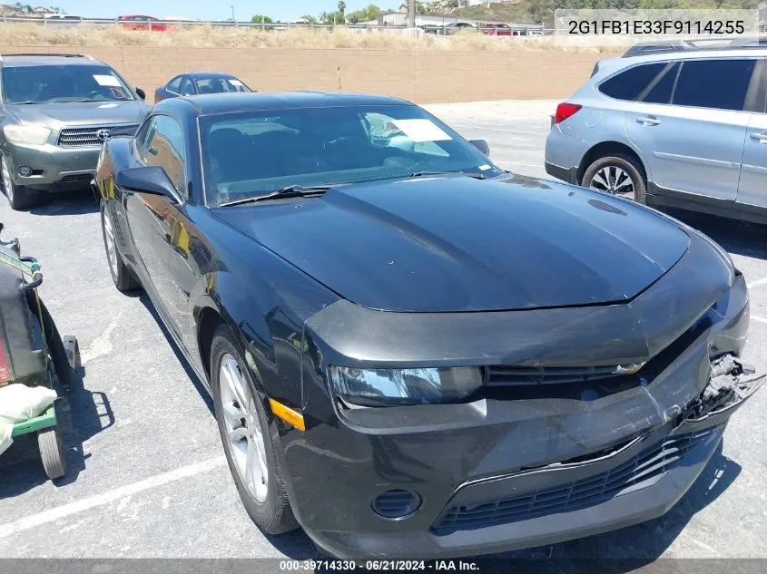 2015 Chevrolet Camaro 2Ls VIN: 2G1FB1E33F9114255 Lot: 39714330