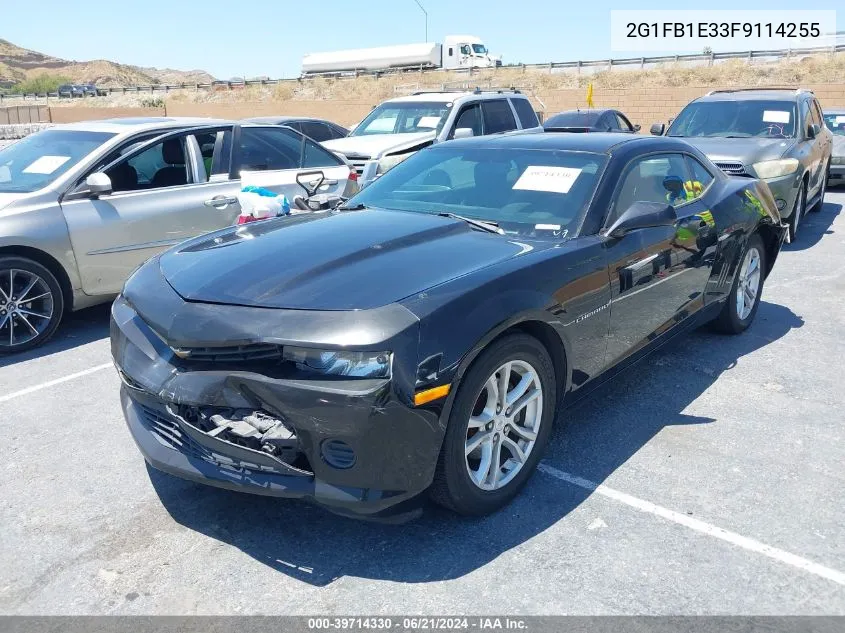 2015 Chevrolet Camaro 2Ls VIN: 2G1FB1E33F9114255 Lot: 39714330