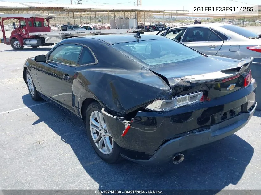 2015 Chevrolet Camaro 2Ls VIN: 2G1FB1E33F9114255 Lot: 39714330