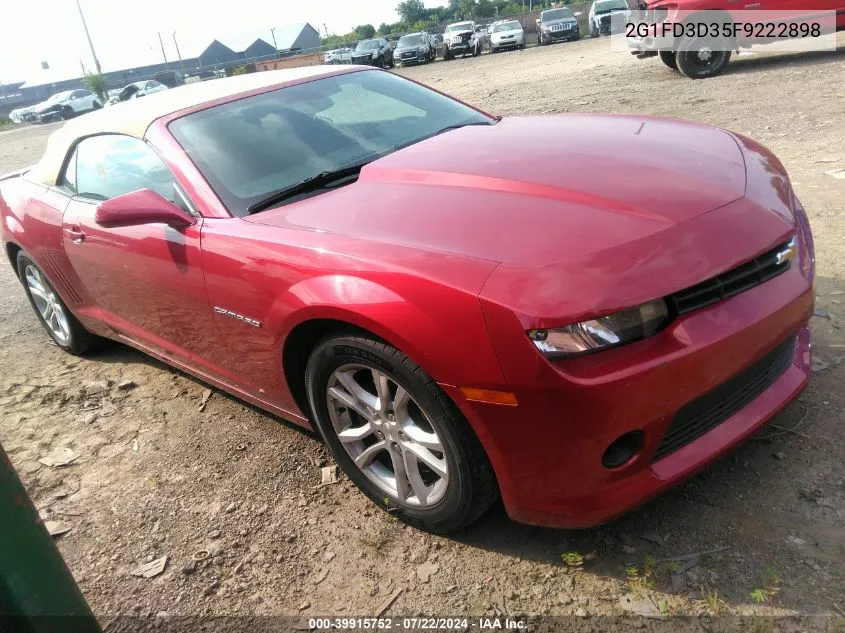 2015 Chevrolet Camaro 1Lt VIN: 2G1FD3D35F9222898 Lot: 39915752