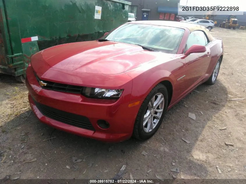 2015 Chevrolet Camaro 1Lt VIN: 2G1FD3D35F9222898 Lot: 39915752