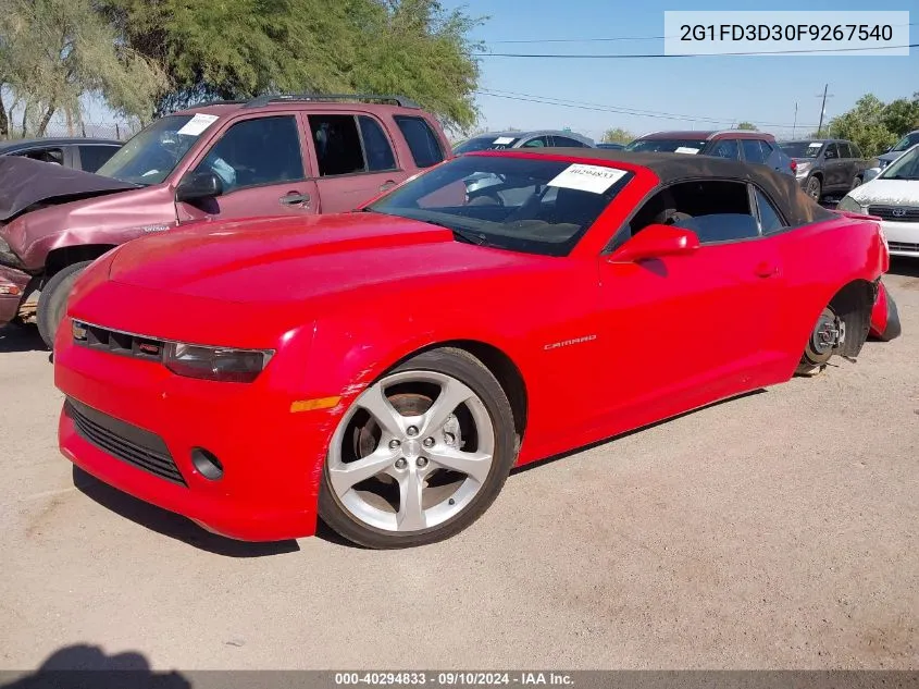 2015 Chevrolet Camaro 1Lt VIN: 2G1FD3D30F9267540 Lot: 40294833