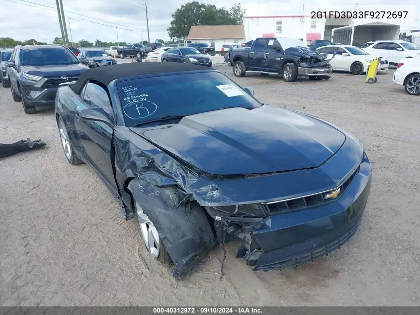 2015 Chevrolet Camaro Lt VIN: 2G1FD3D33F9272697 Lot: 40312972