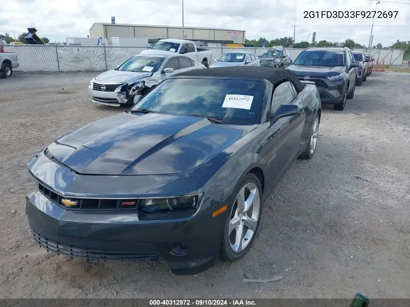 2015 Chevrolet Camaro Lt VIN: 2G1FD3D33F9272697 Lot: 40312972