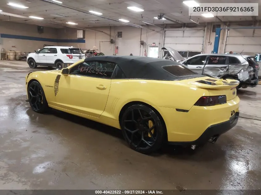 2015 Chevrolet Camaro 1Lt VIN: 2G1FD3D36F9216365 Lot: 40422522