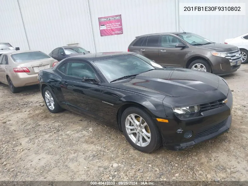 2015 Chevrolet Camaro 2Ls VIN: 2G1FB1E30F9310802 Lot: 40432033