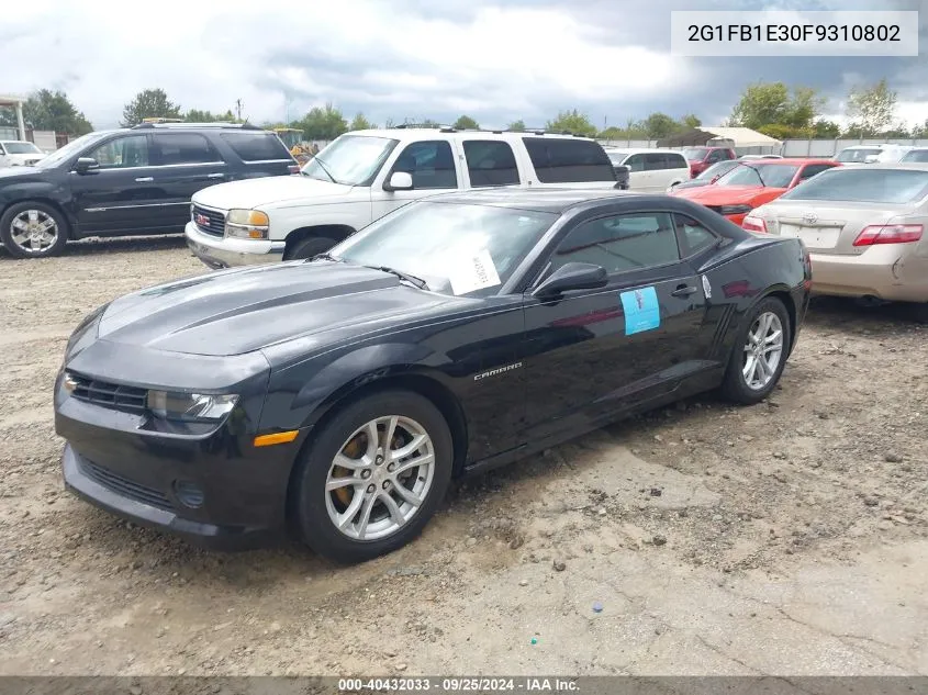 2015 Chevrolet Camaro 2Ls VIN: 2G1FB1E30F9310802 Lot: 40432033