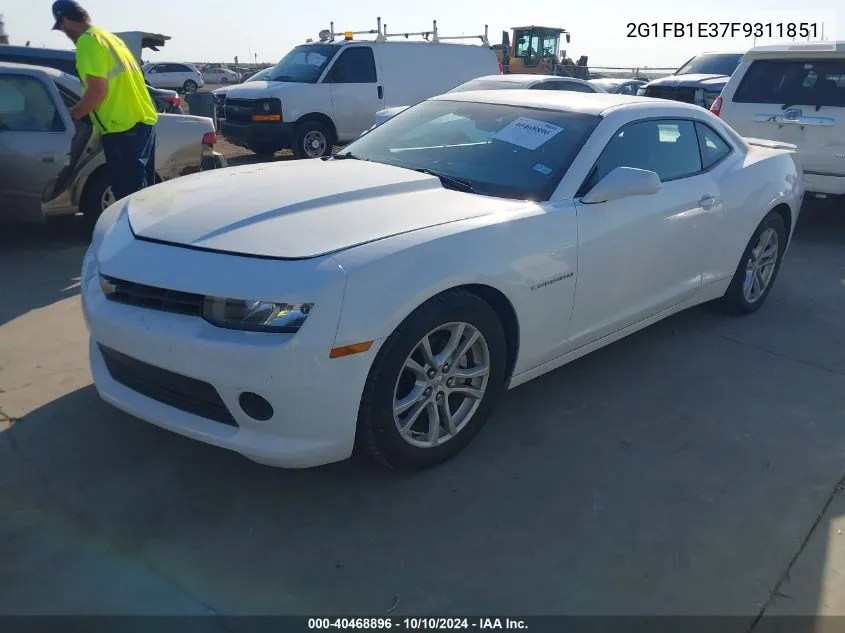 2015 Chevrolet Camaro 2Ls VIN: 2G1FB1E37F9311851 Lot: 40468896