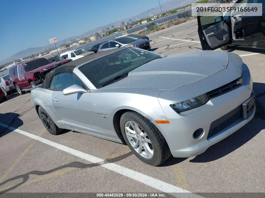 2015 Chevrolet Camaro 1Lt VIN: 2G1FD3D35F9165649 Lot: 40482029