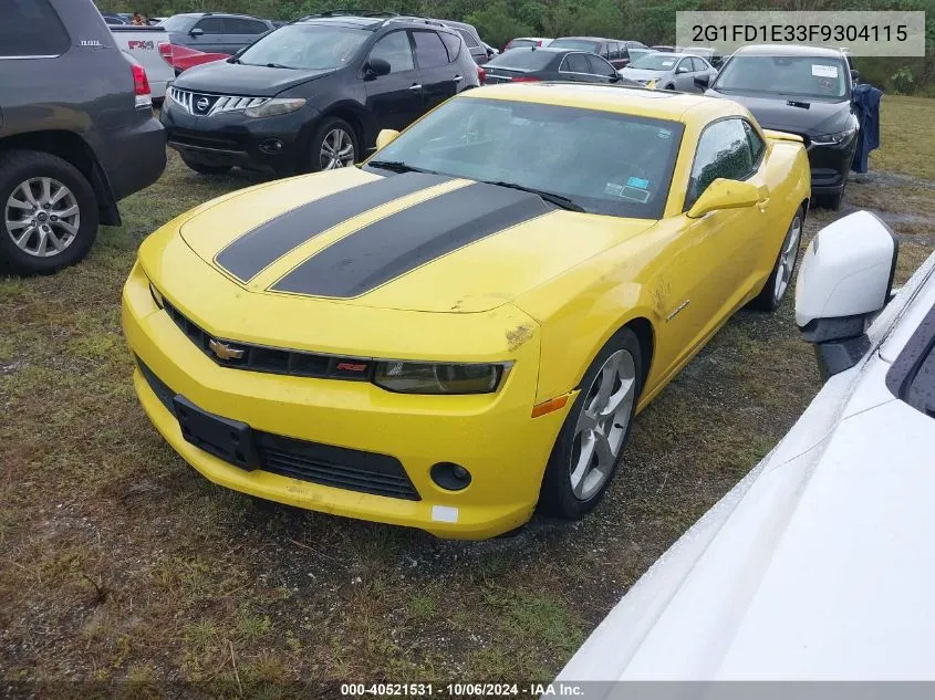 2015 Chevrolet Camaro 1Lt VIN: 2G1FD1E33F9304115 Lot: 40521531