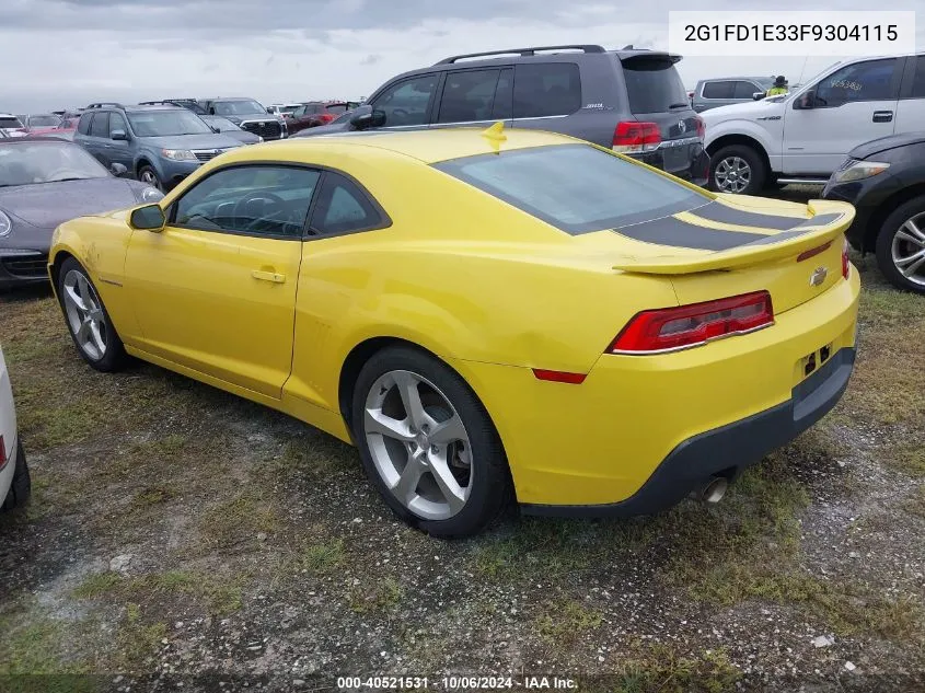 2015 Chevrolet Camaro 1Lt VIN: 2G1FD1E33F9304115 Lot: 40521531