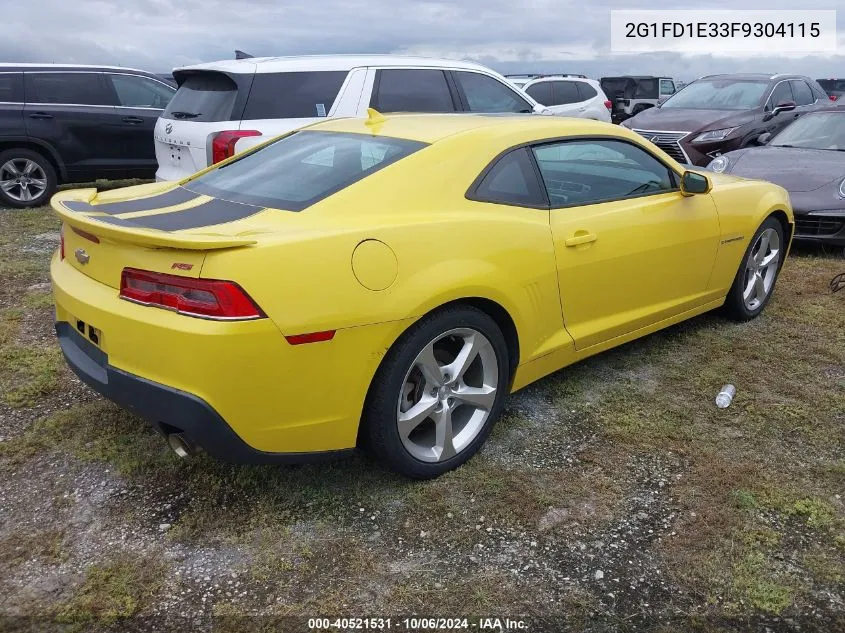 2015 Chevrolet Camaro 1Lt VIN: 2G1FD1E33F9304115 Lot: 40521531