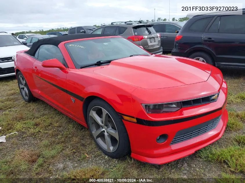 2015 Chevrolet Camaro Lt VIN: 2G1FF3D33F9270023 Lot: 40538821