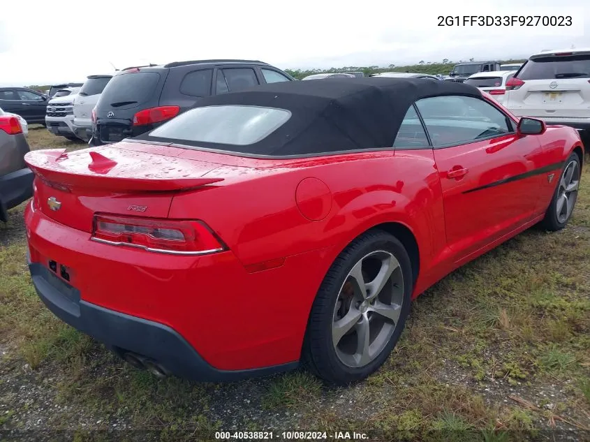 2G1FF3D33F9270023 2015 Chevrolet Camaro Lt