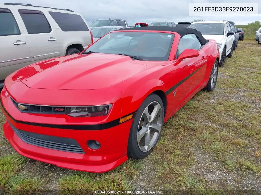 2015 Chevrolet Camaro Lt VIN: 2G1FF3D33F9270023 Lot: 40538821