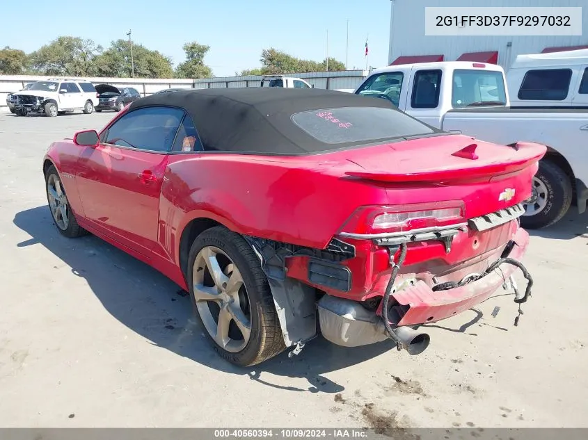 2015 Chevrolet Camaro Lt VIN: 2G1FF3D37F9297032 Lot: 40560394