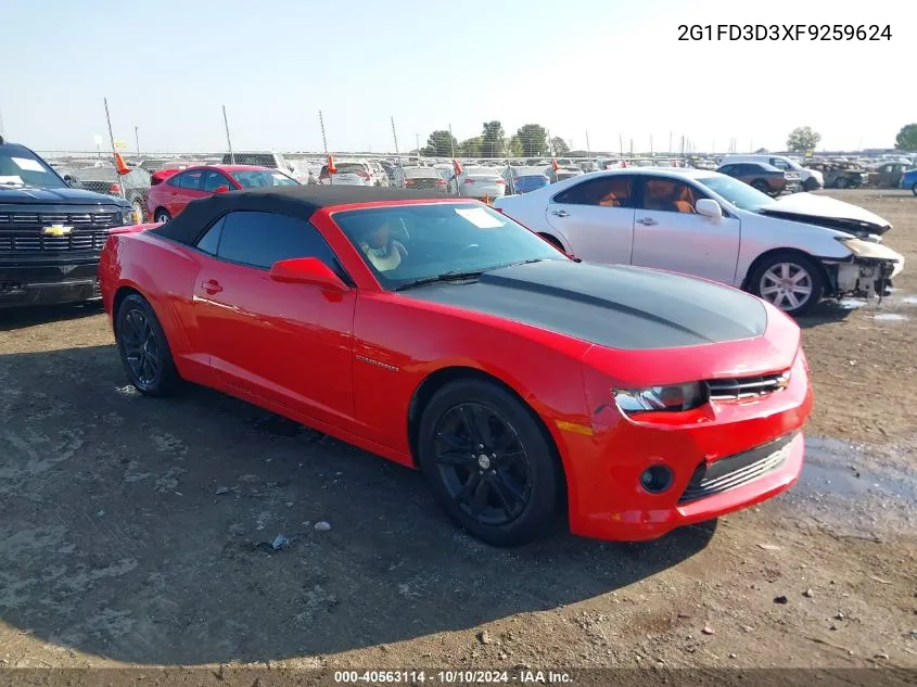 2015 Chevrolet Camaro 1Lt VIN: 2G1FD3D3XF9259624 Lot: 40563114