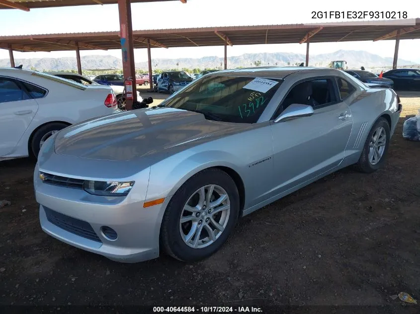 2015 Chevrolet Camaro 2Ls VIN: 2G1FB1E32F9310218 Lot: 40644584