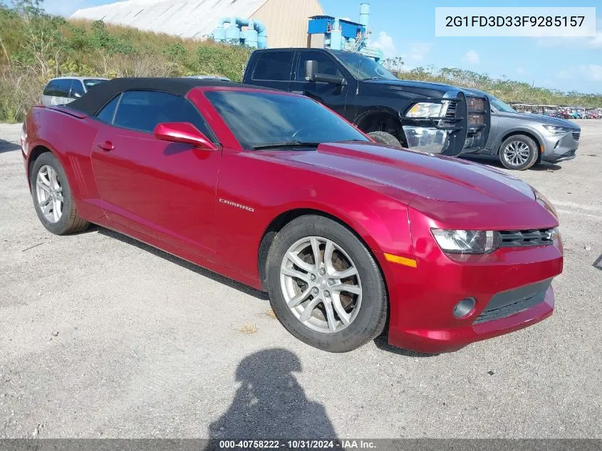 2015 Chevrolet Camaro 1Lt VIN: 2G1FD3D33F9285157 Lot: 40758222