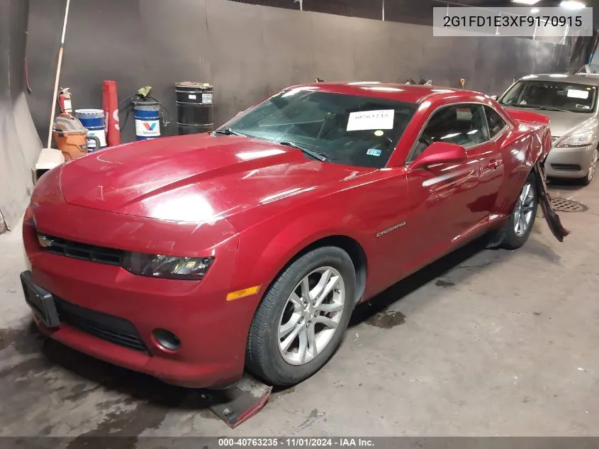 2015 Chevrolet Camaro 1Lt VIN: 2G1FD1E3XF9170915 Lot: 40763235