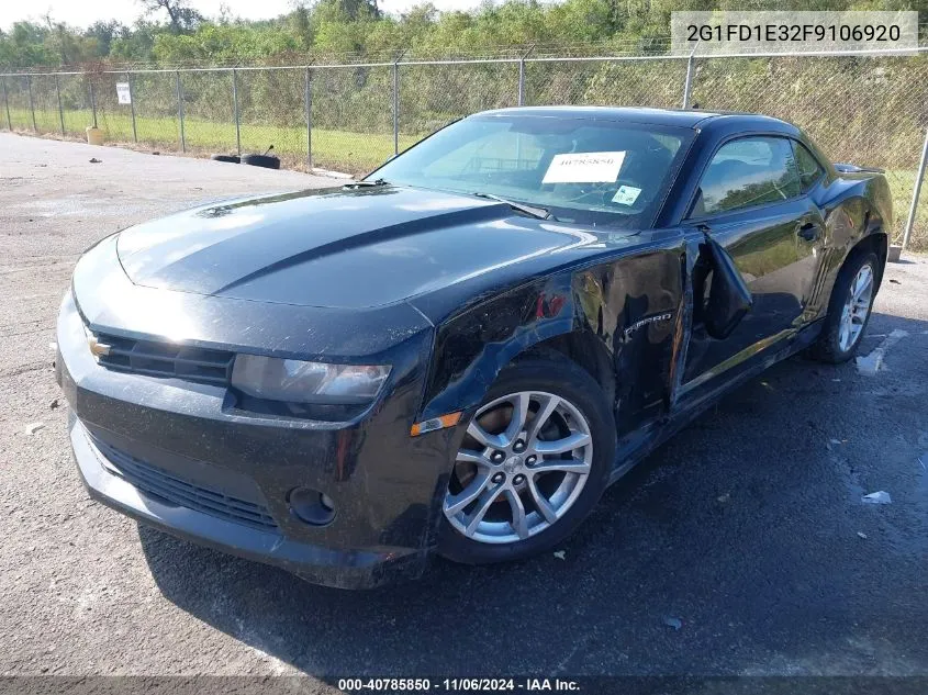 2015 Chevrolet Camaro 1Lt VIN: 2G1FD1E32F9106920 Lot: 40785850