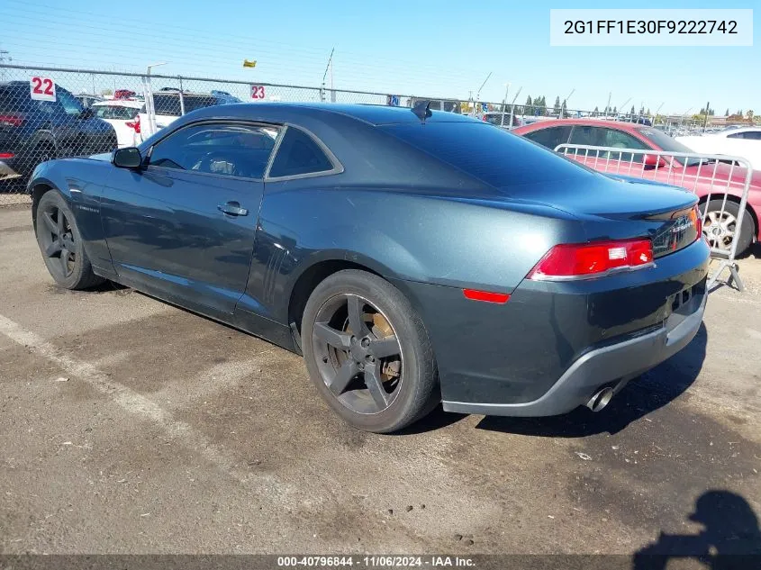 2015 Chevrolet Camaro 2Lt VIN: 2G1FF1E30F9222742 Lot: 40796844