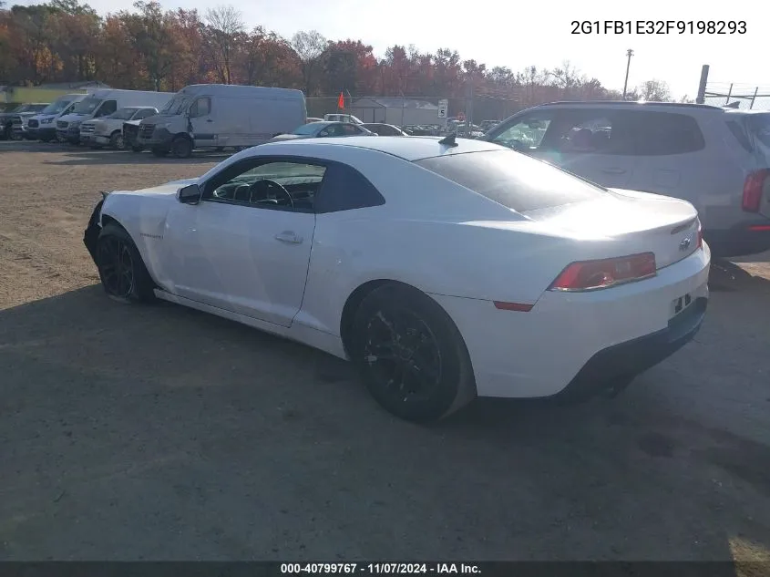 2015 Chevrolet Camaro 2Ls VIN: 2G1FB1E32F9198293 Lot: 40799767