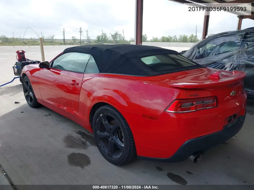 2015 Chevrolet Camaro 2Lt VIN: 2G1FF3D36F9199593 Lot: 40817320