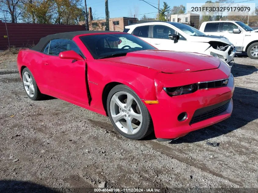 2015 Chevrolet Camaro 2Lt VIN: 2G1FF3D32F9179079 Lot: 40848106