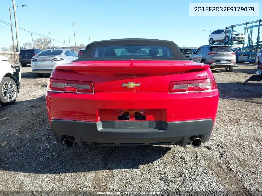 2015 Chevrolet Camaro 2Lt VIN: 2G1FF3D32F9179079 Lot: 40848106