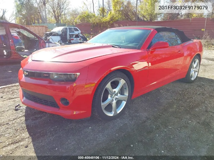 2015 Chevrolet Camaro 2Lt VIN: 2G1FF3D32F9179079 Lot: 40848106