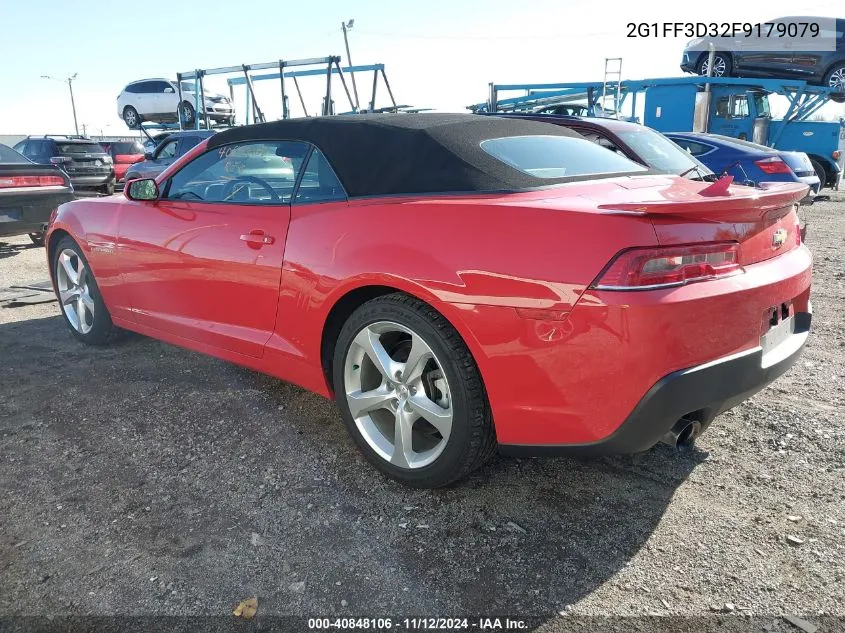 2015 Chevrolet Camaro 2Lt VIN: 2G1FF3D32F9179079 Lot: 40848106