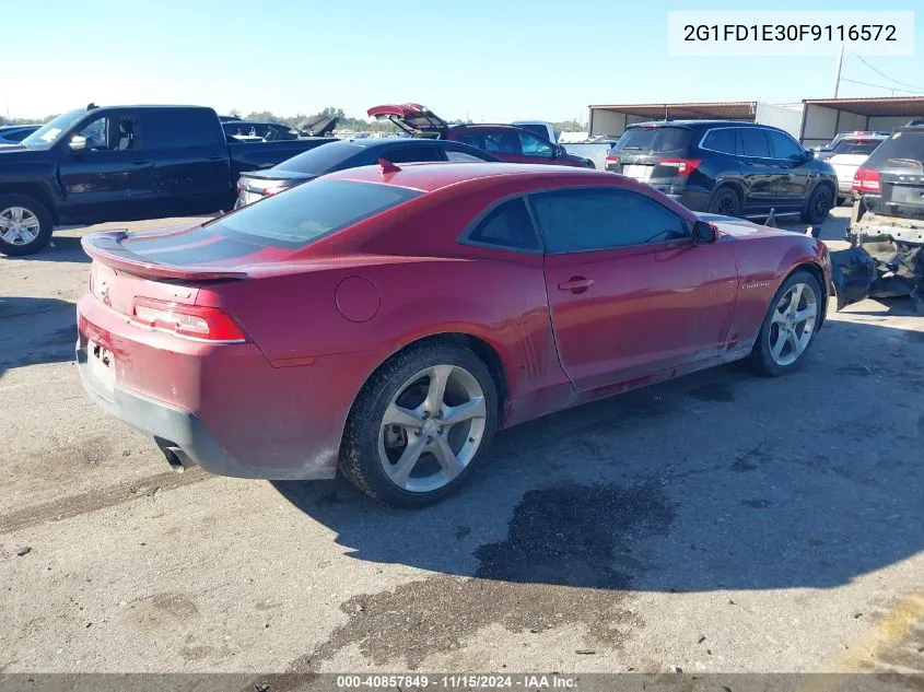 2015 Chevrolet Camaro 1Lt VIN: 2G1FD1E30F9116572 Lot: 40857849