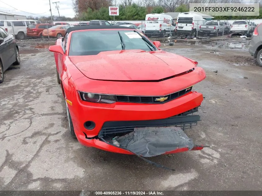 2015 Chevrolet Camaro 2Lt VIN: 2G1FF3D3XF9246222 Lot: 40905236